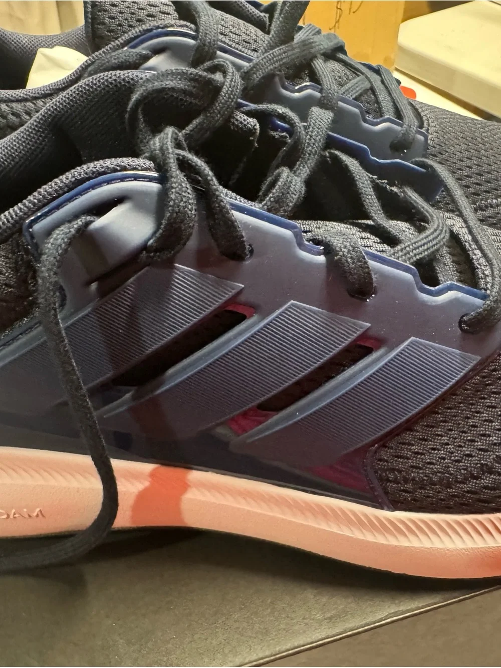 adidas Navy Blue and White Cloudfoam Athletic Shoes